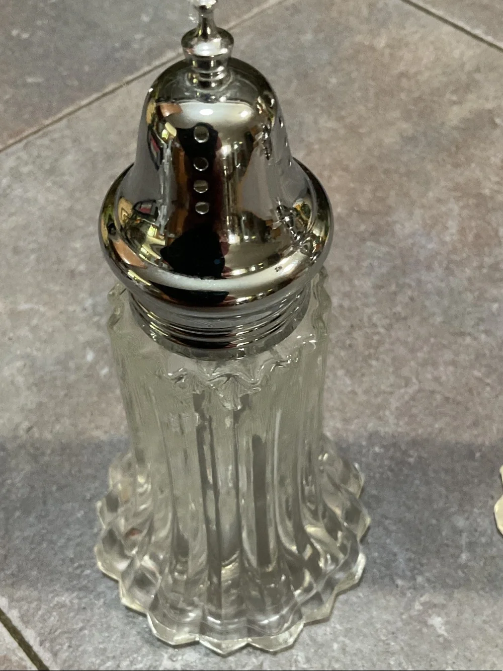 Vintage-Style Glass Salt and Pepper Shakers with Silver-Tone Tops